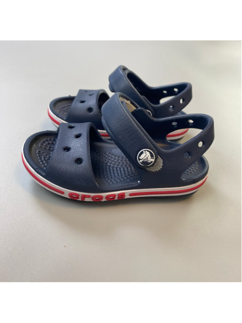 Crocs Sandals Little Kids Size 5 Navy White Red Lightweight Outdoors Summer